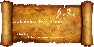 Jakubecz Kármen névjegykártya